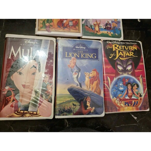 Disney VHS Lot Of 5 Snow White Pochohontas Mulan The Lion King Return Of Jafar - Picture 4 of 16